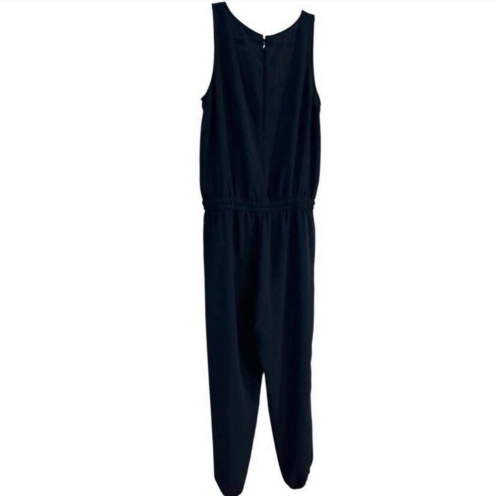 Cabi French Navy Drawstring Jumpsuit Womens Medium Navy Blue Sleeveless Jogger - Picture 2 of 7